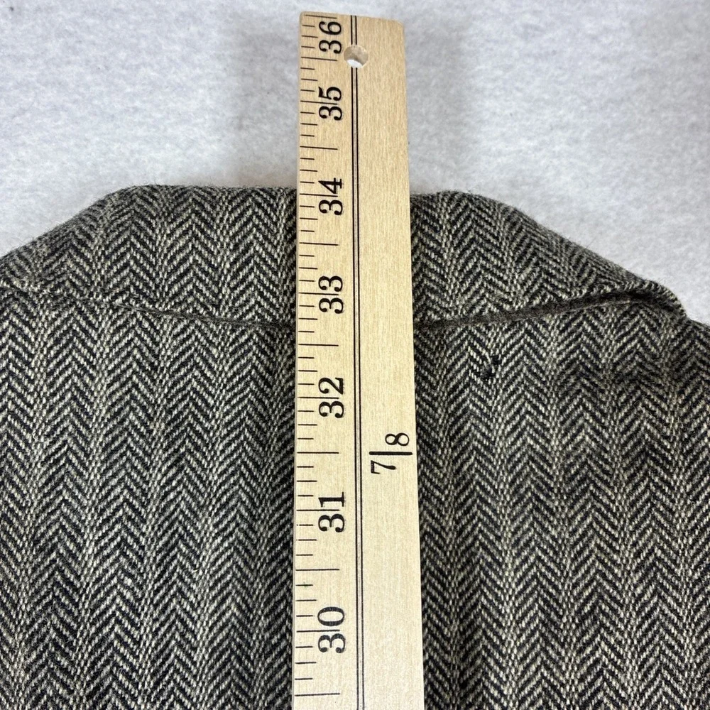 Banana Republic Men's Brown Herringbone Wool Blazer Tailored Fit 2-Button 46L